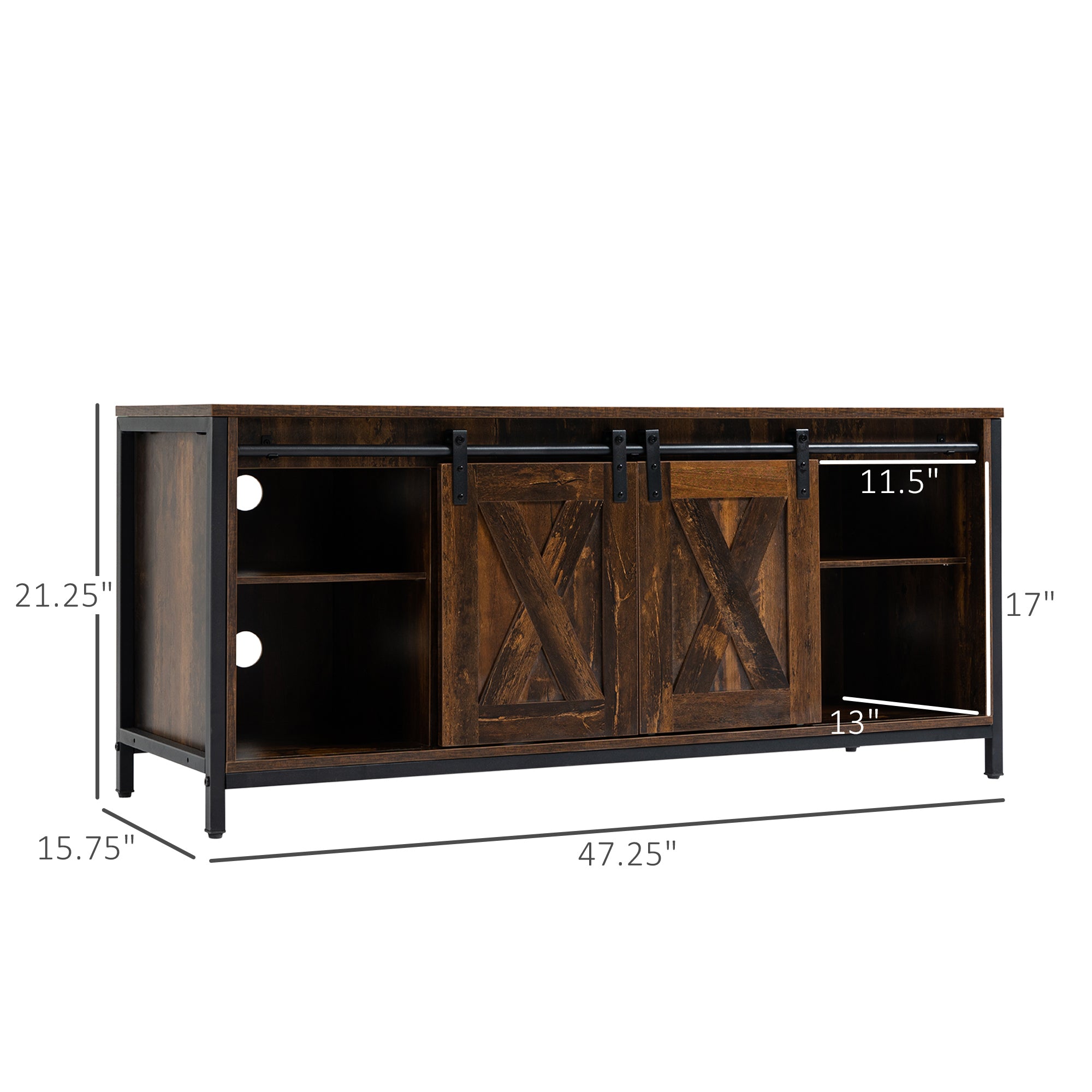 HOMCOM Industrial TV Stand for TVs up to 60