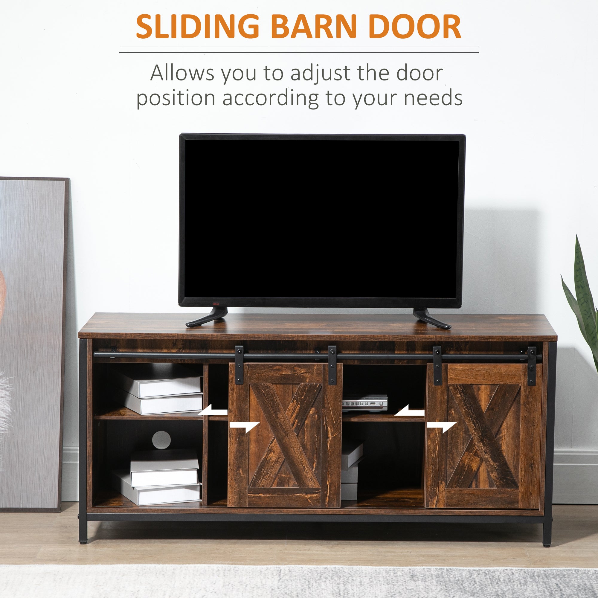HOMCOM Industrial TV Stand for TVs up to 60
