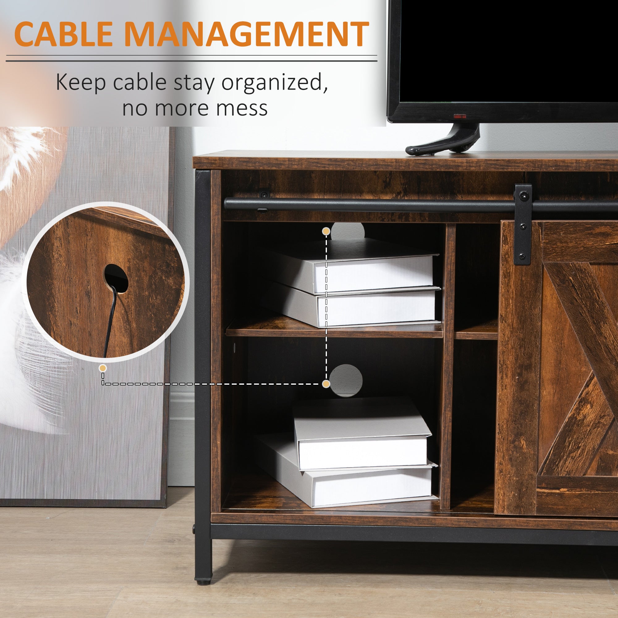 HOMCOM Industrial TV Stand for TVs up to 60