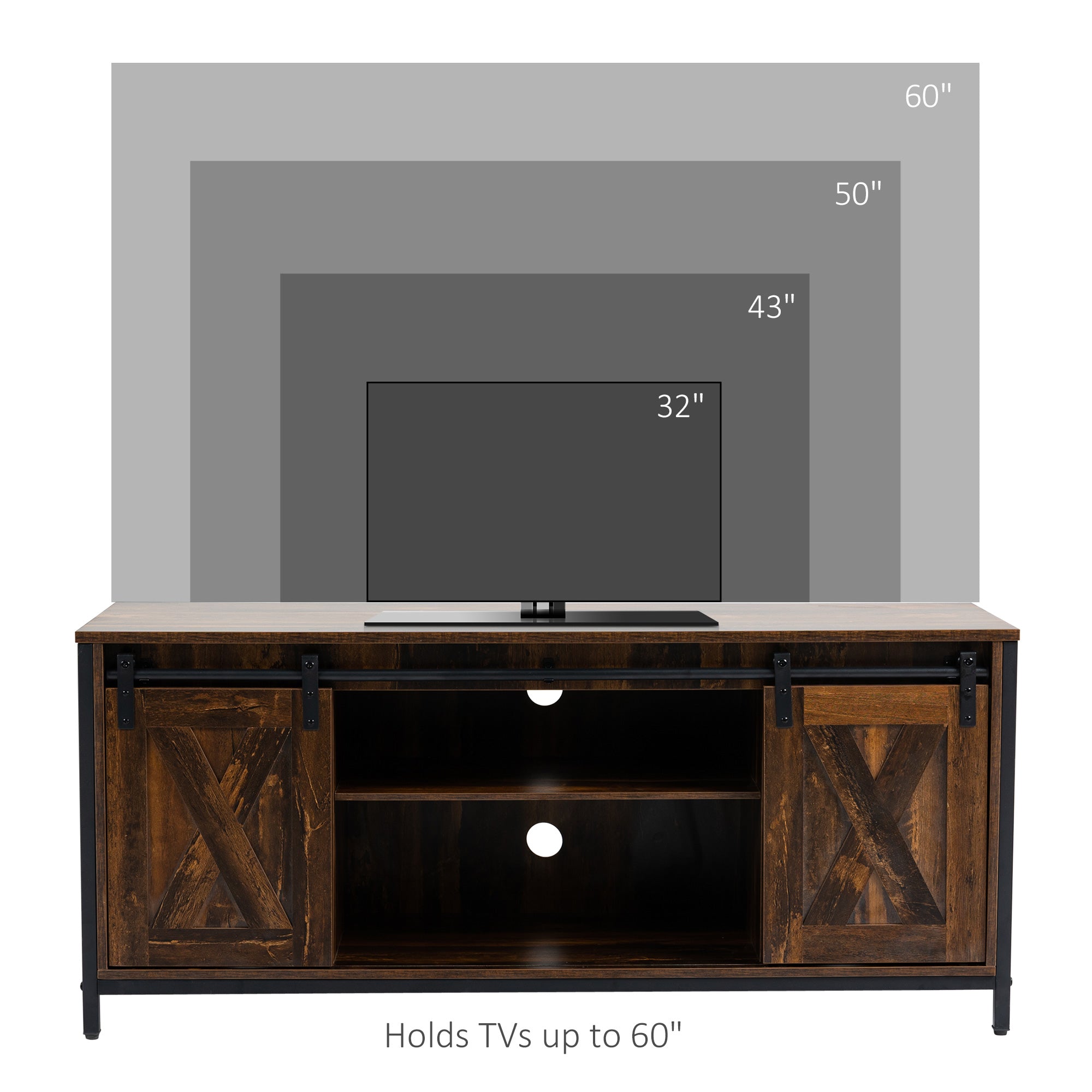 HOMCOM Industrial TV Stand for TVs up to 60