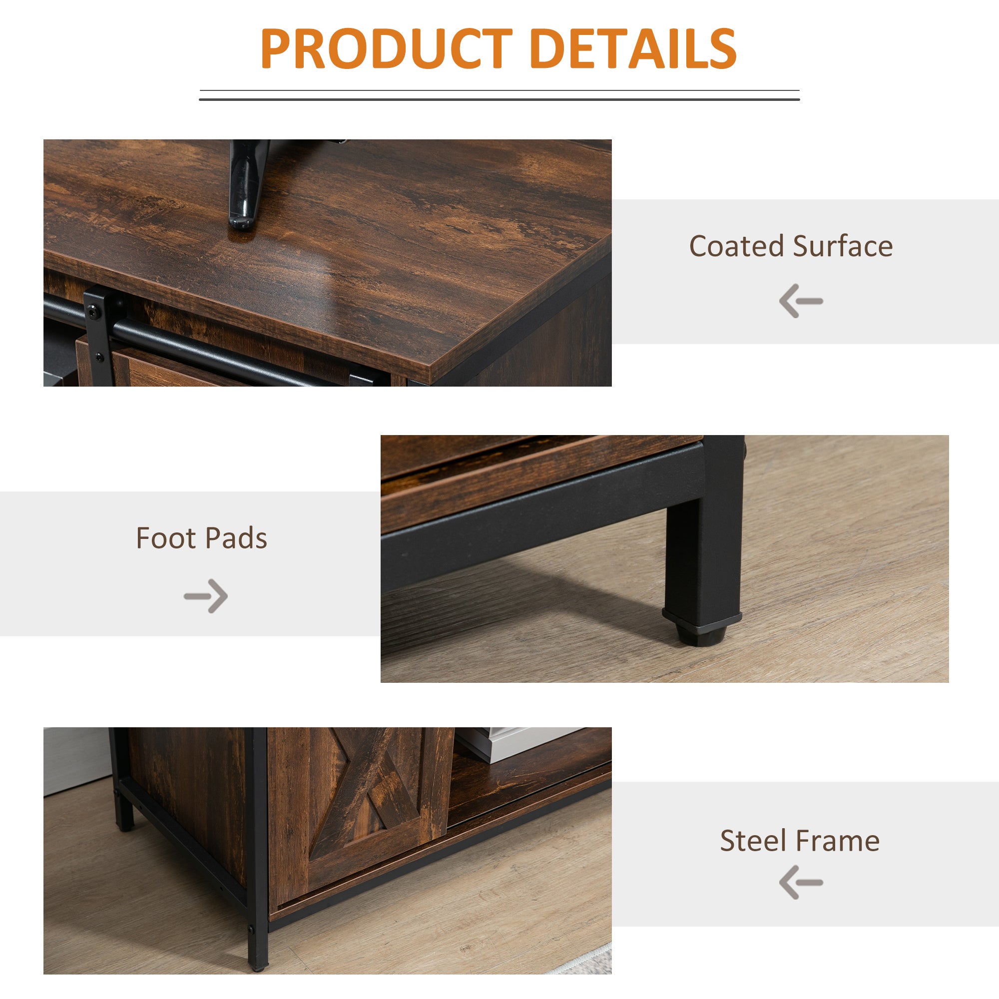 HOMCOM Industrial TV Stand for TVs up to 60