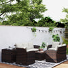Outsunny 6 Pieces Wicker Patio Furniture Set with Cushions, 7-Seater Rattan Patio Sofa Set with Storage Coffee Table & Side Table, Sectional Outdoor Furniture Set, Cream White