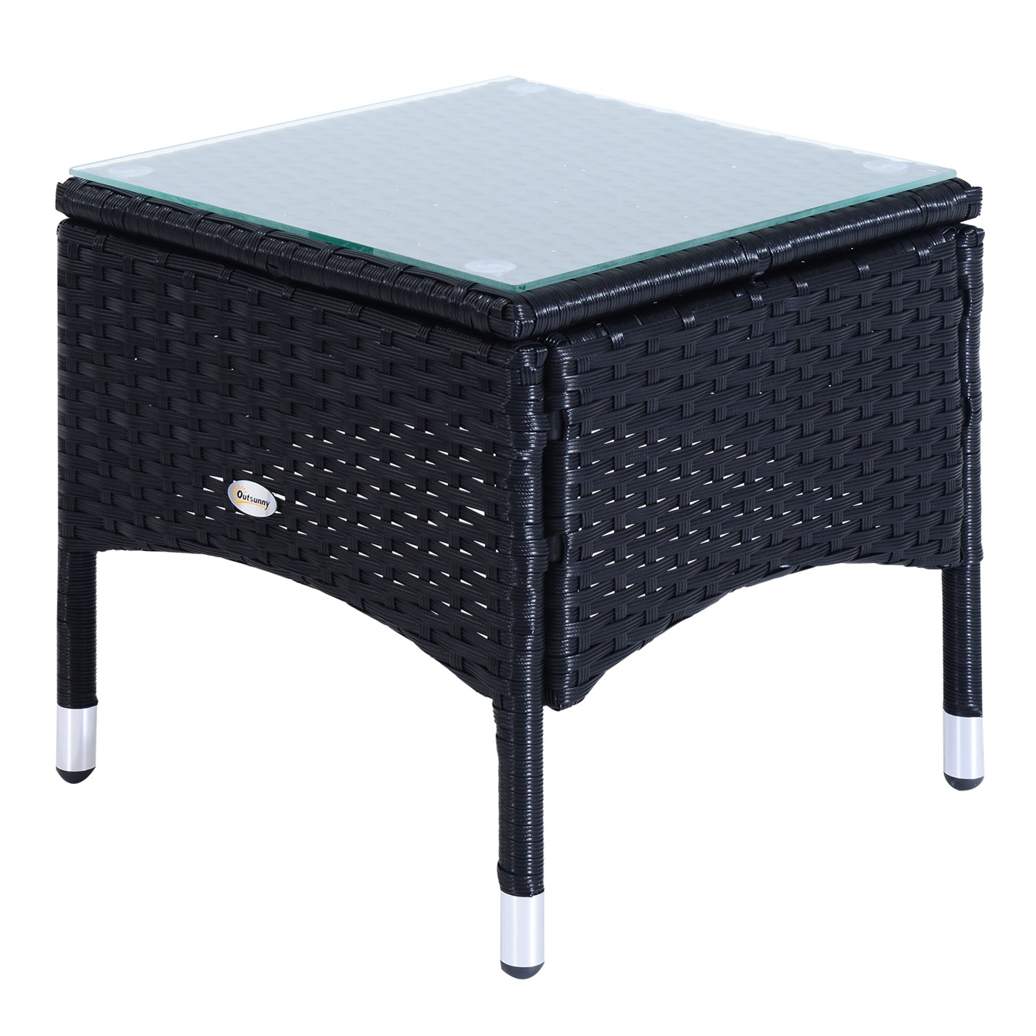 Outsunny 3 Pieces Wicker Patio Lounger Set with Table, PE Rattan Outdoor Lounge Chair Set with Cushions, Wheels, 5-Level Reclining Backrest, Headrest, Black/Cream