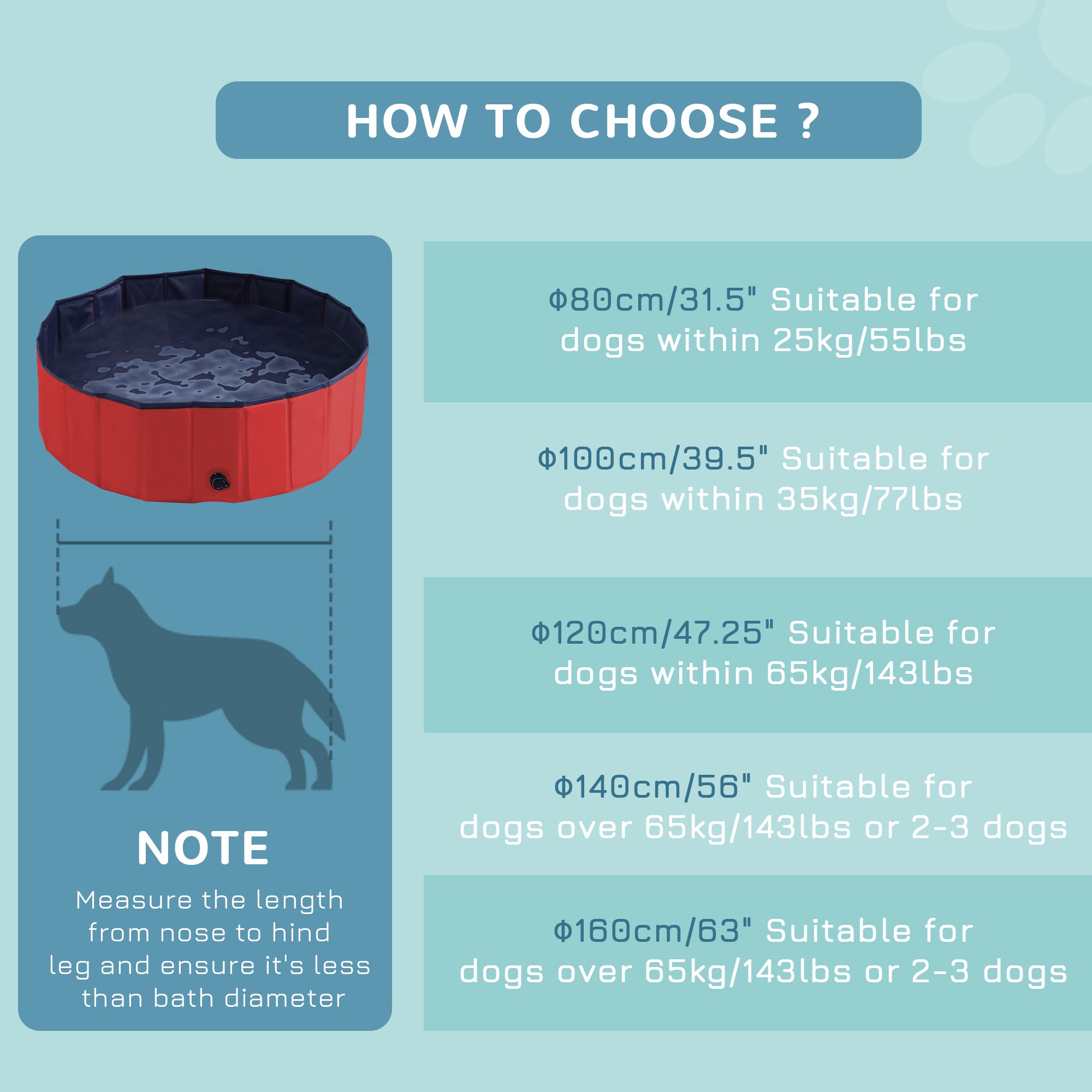PawHut Folding PVC Dog Bath Pool Portable Pet Kiddie Swimming Pool, Outdoor/Indoor Puppy Bath Tub with Nonslip Bottom for Dogs & Cats, (39.4", Red)