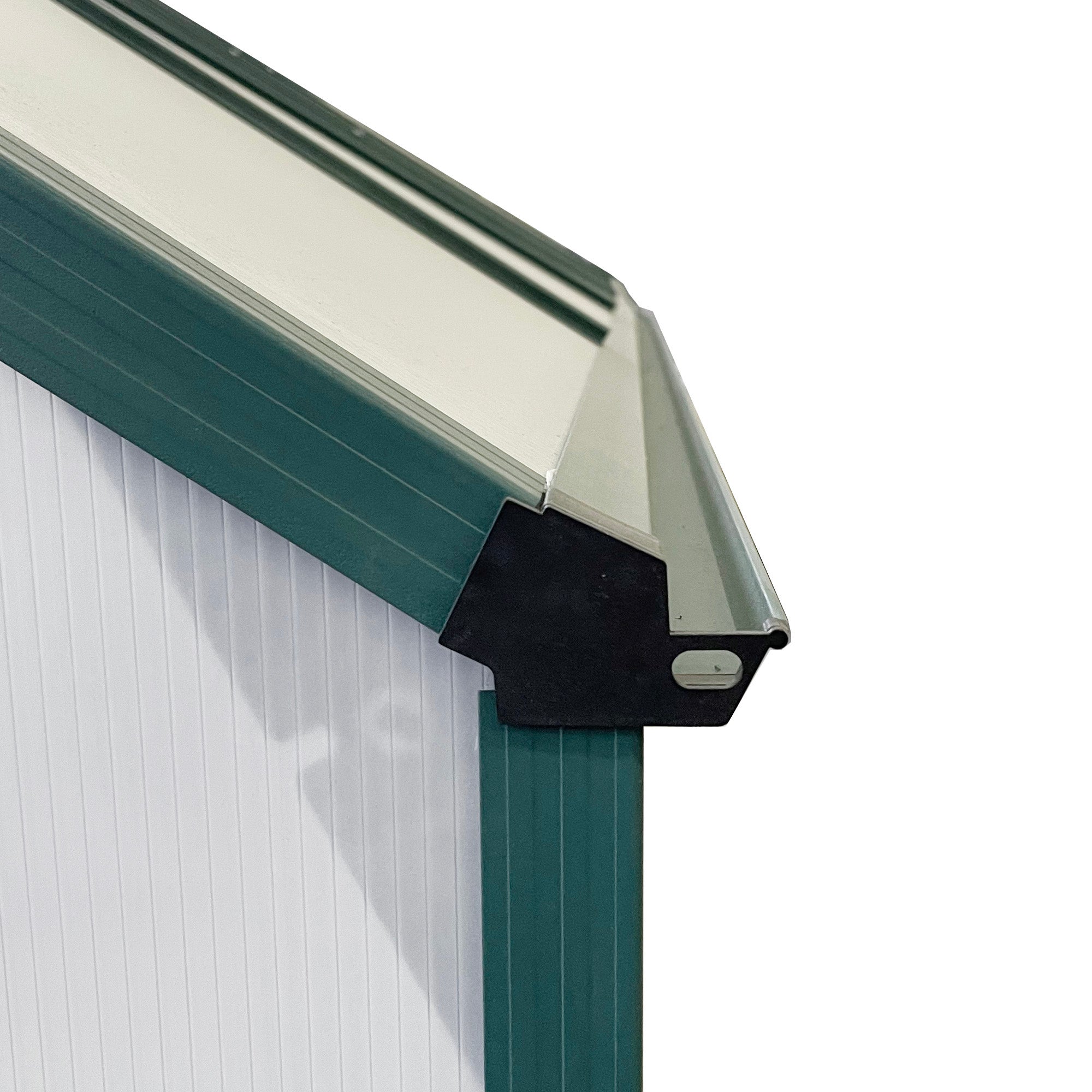Outsunny 6' x 8' x 6.5' Polycarbonate Greenhouse, Walk-in Green House with Adjustable Roof Vent Galvanized Base Sliding Door Rain Gutter for Outdoor Garden Backyard, Green
