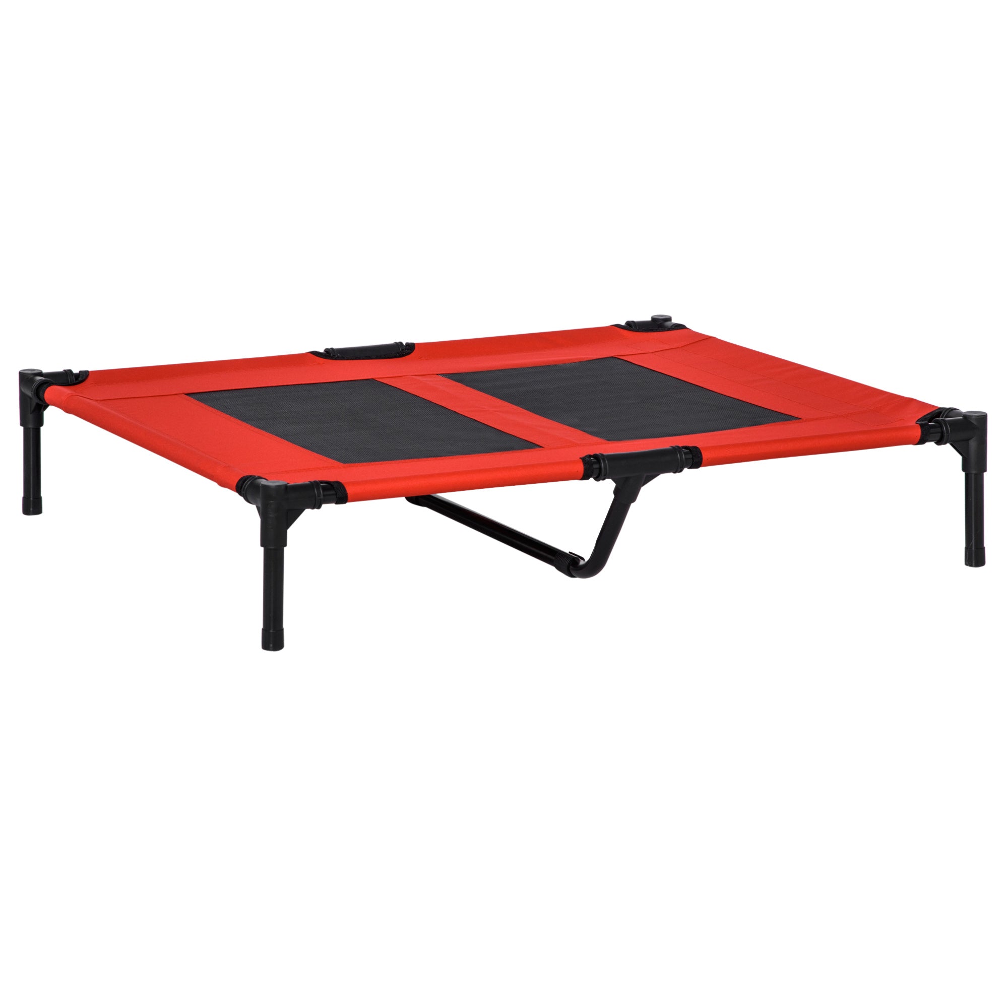 PawHut Elevated Dog Bed, Raised Dog Cot for XL Sized Dogs, Indoor & Outdoor, 36" x 30" x 7", Red