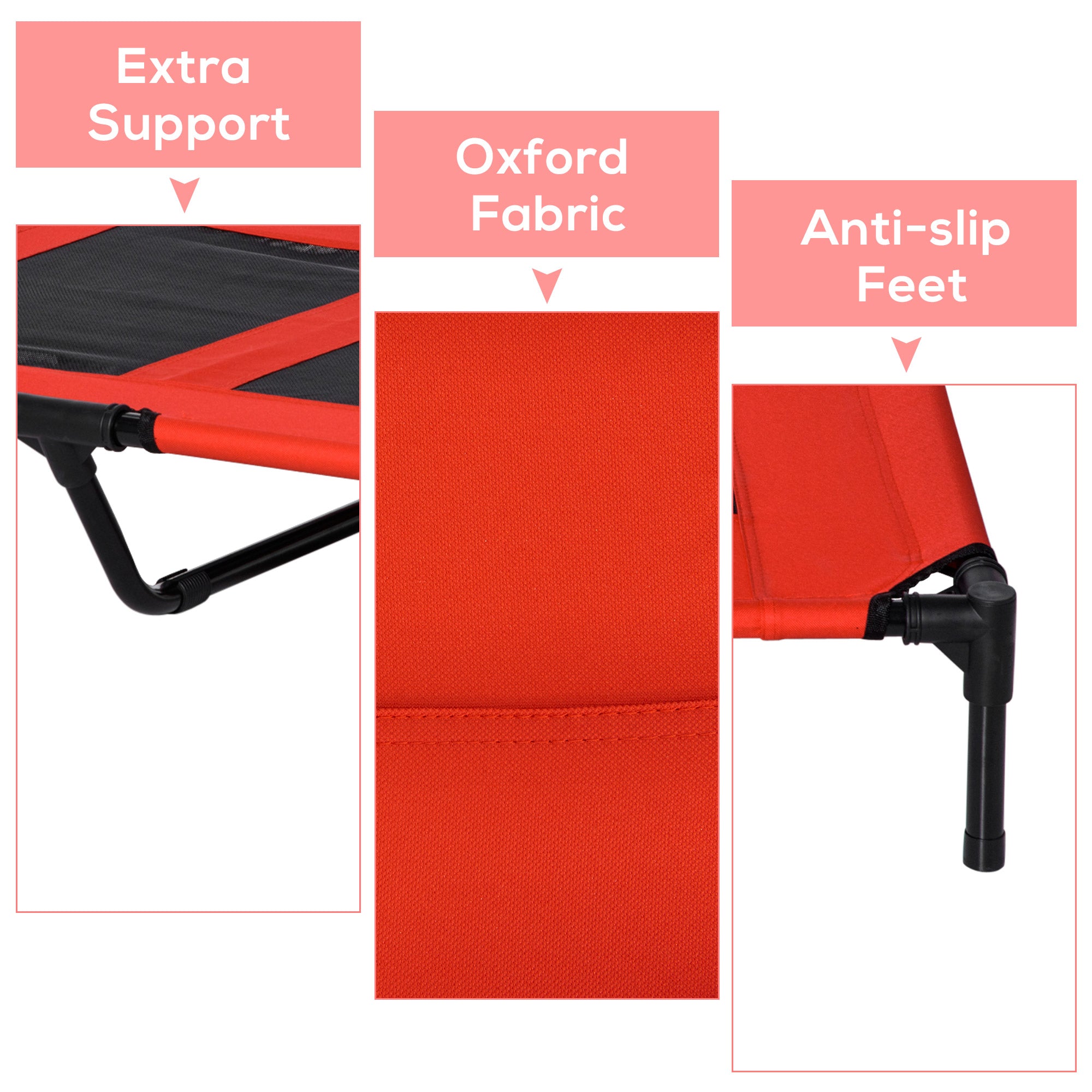 PawHut Elevated Dog Bed, Raised Dog Cot for XL Sized Dogs, Indoor & Outdoor, 36