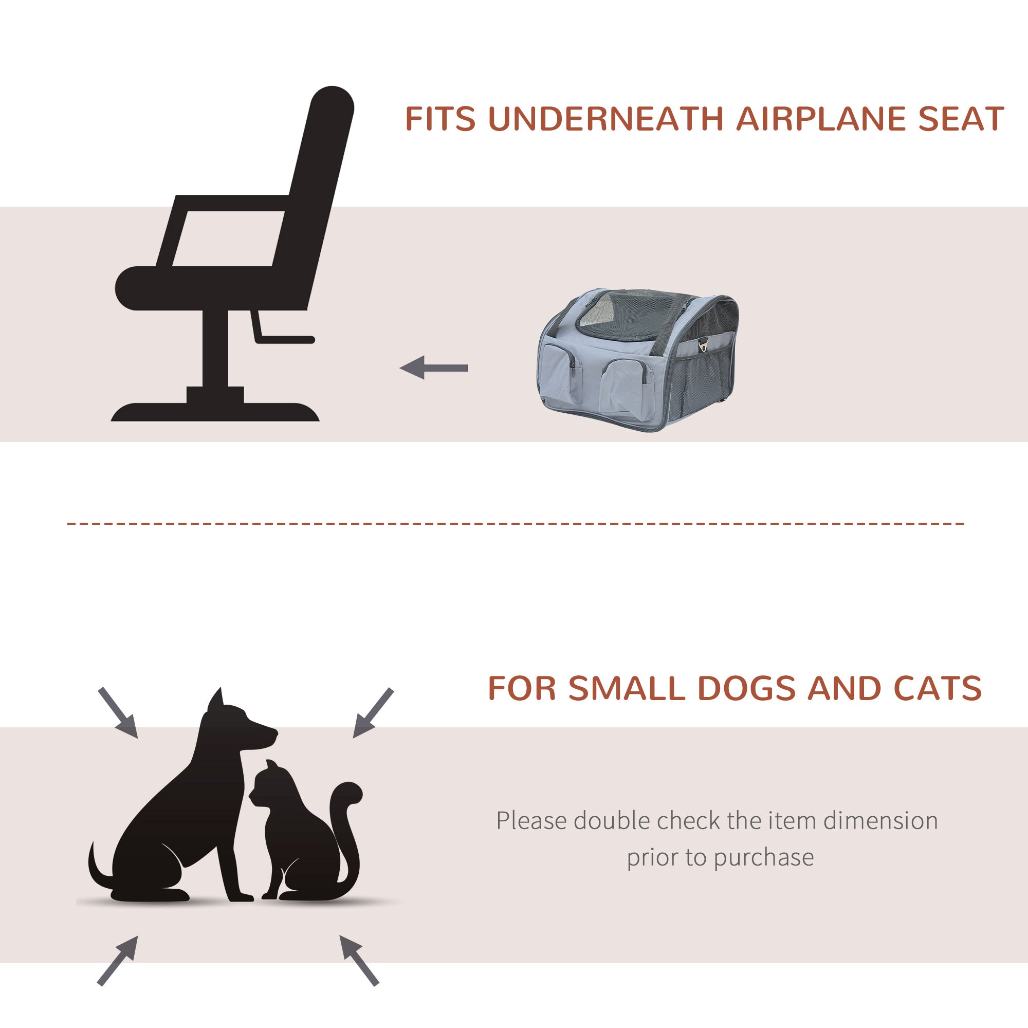 PawHut 3in1 Pet Car Booster Seat Dog Carrier Travel Bag Gray