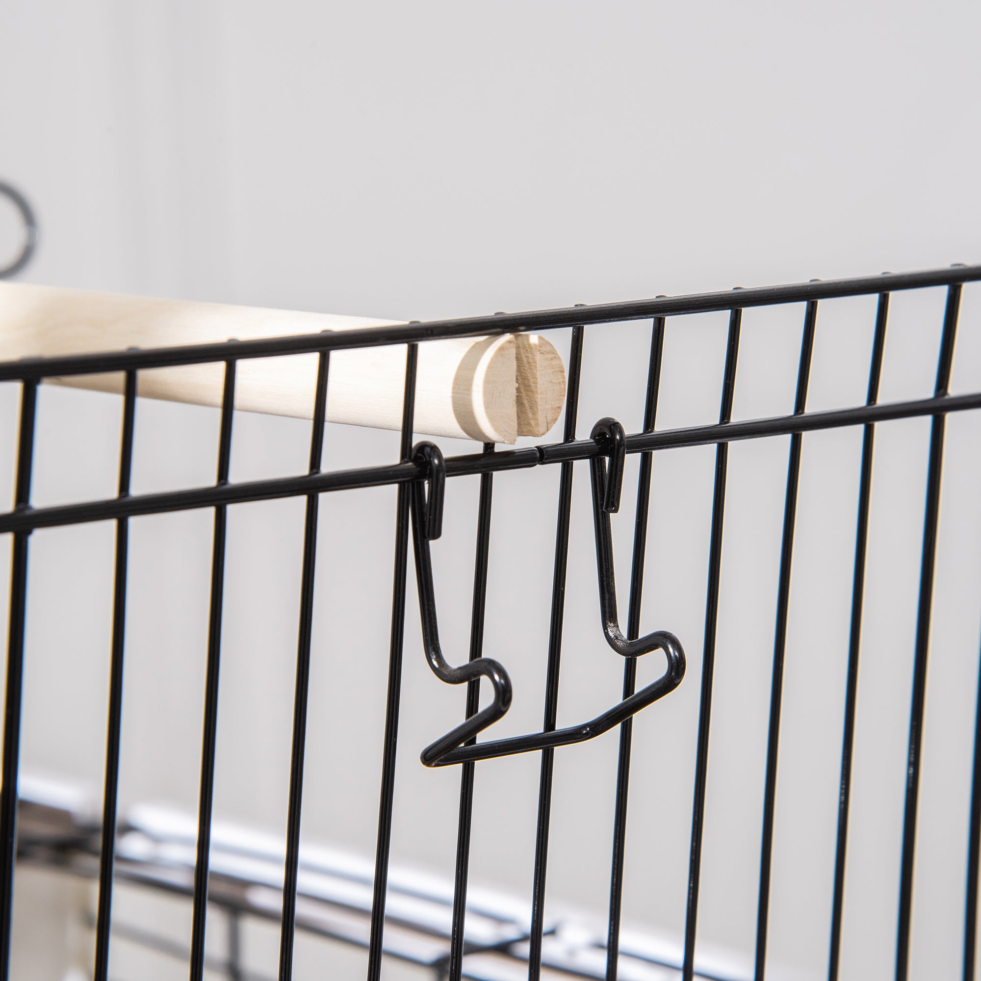 PawHut Bird Cage with Stand Budgie Cage Open Play Top Travel Parrot Cage for Finch Canaries, with Rolling Stand, Slide-out Tray, Storage Shelf White