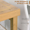 HOMCOM Rolling Bamboo Wood Kitchen Island Cart Trolley, Cabinet with Towel Rack, 2 Drawer, Shelves for Kitchken Living Room Use, Bamboo Tone
