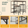 HOMCOM Industrial Dining Table Set for 2, Bar Table and Stools Set, Counter Height Kitchen Table with Chairs with Storage Shelf, Rustic Brown