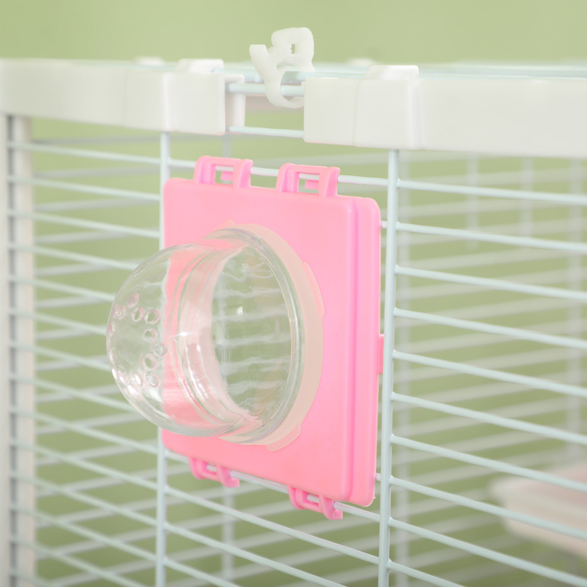 PawHut Hamster Cage with Tunnel Tubes, Gerbil Cage, Small Rodents Habitat with Detachable Bottom, Ramps, Jumping Platforms, Hut, Exercise Wheel, Food Bowl, Water Bottle, 47 x 29.5 x 76cm