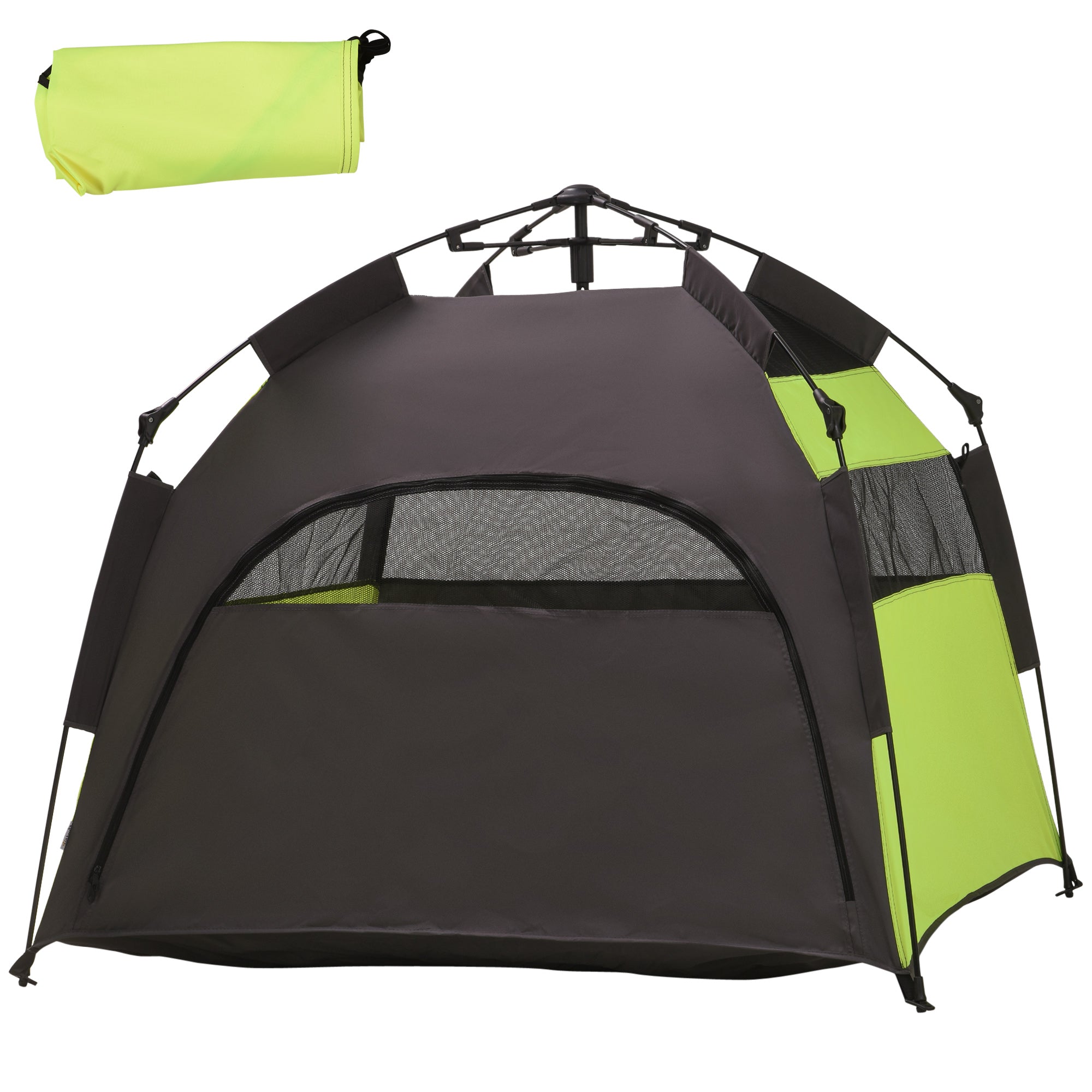 PawHut Foldable Dog Tent, Portable Pet Cat Tent with Water-Resistant Oxford Cloth, Carry Bag, Pet Playpen Exercise Tent for Extra Large Dog, Cat, Indoor Outdoor Use, Green