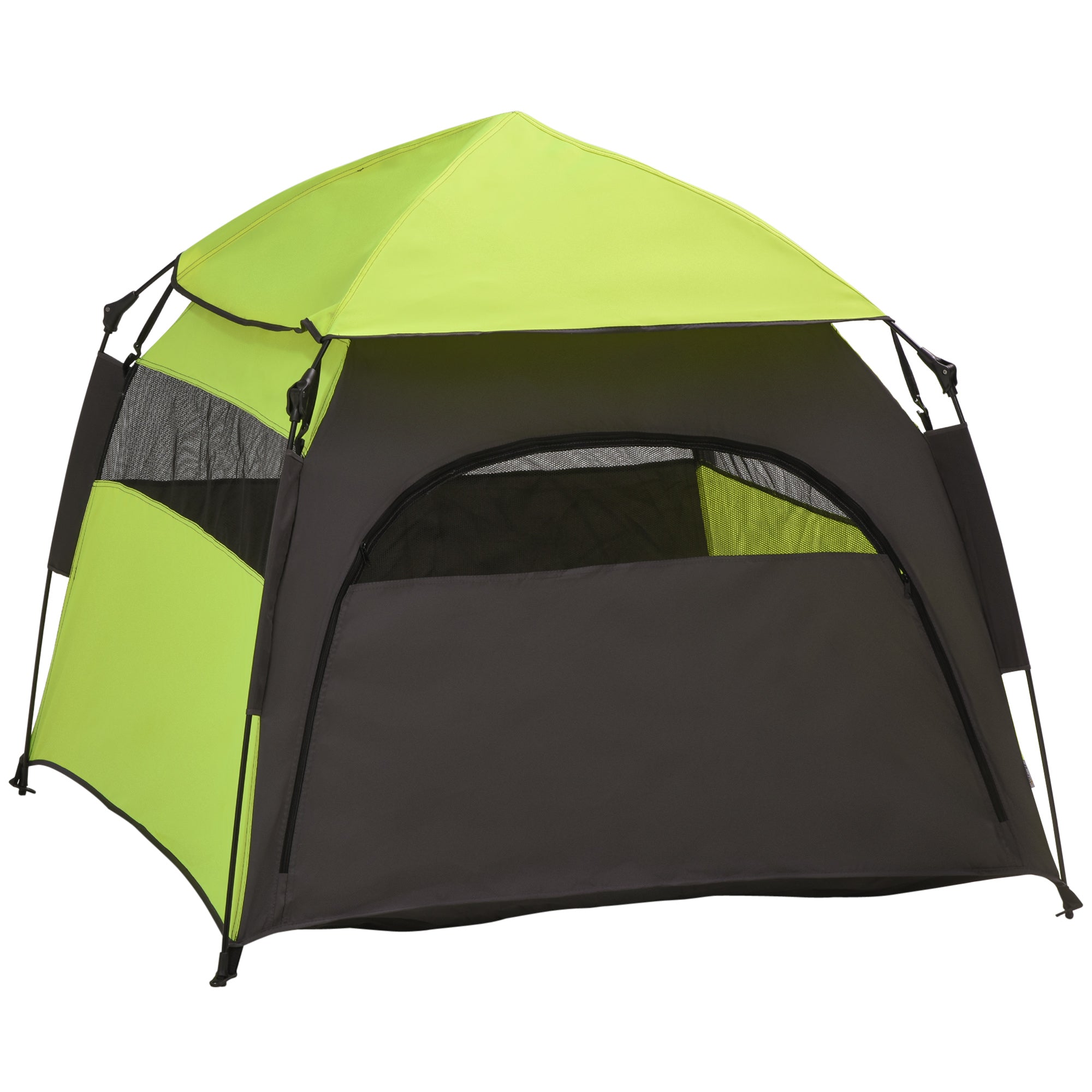 PawHut Foldable Dog Tent, Portable Pet Cat Tent with Water-Resistant Oxford Cloth, Carry Bag, Pet Playpen Exercise Tent for Extra Large Dog, Cat, Indoor Outdoor Use, Green