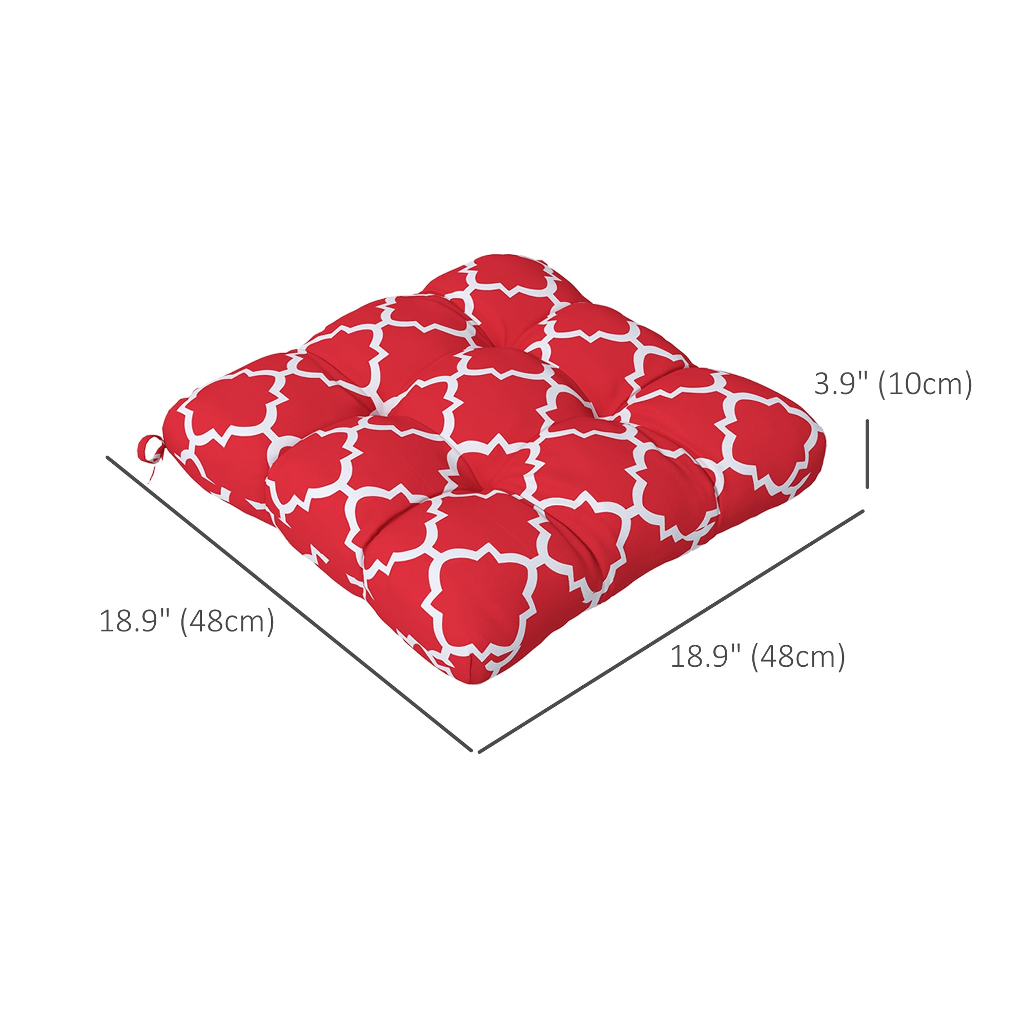 Outsunny 4-Piece Patio Chair Cushions Pillows, Seat Replacement Patio Cushions Set with Ties for Indoor Outdoor Garden Furniture
