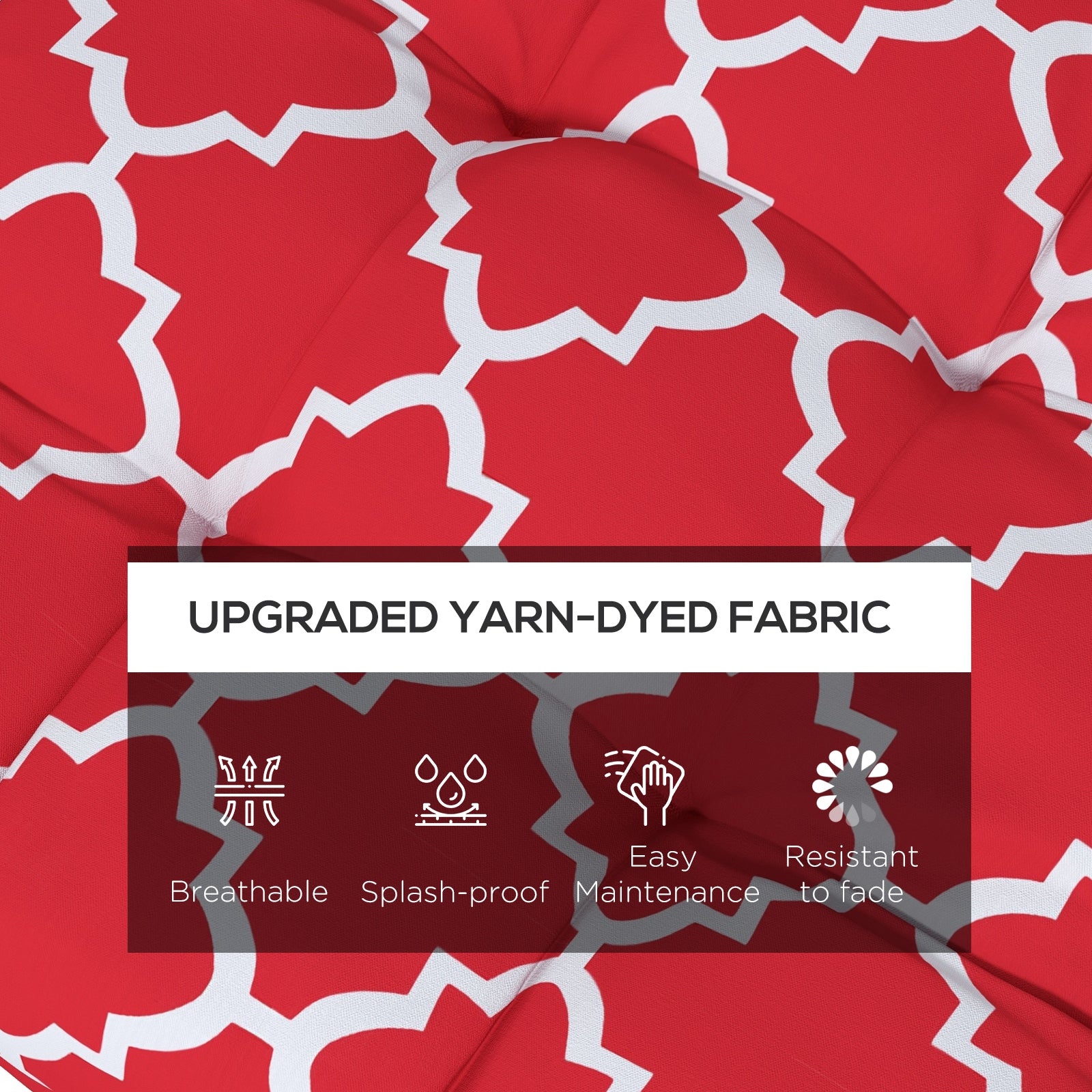 Outsunny 4-Piece Patio Chair Cushions Pillows, Seat Replacement Patio Cushions Set with Ties for Indoor Outdoor Garden Furniture