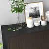 HOMCOM Modern Sideboard Buffet Cabinet with Drawers and Beadboard Door Cupboard Kitchen Storage Cabinet Black