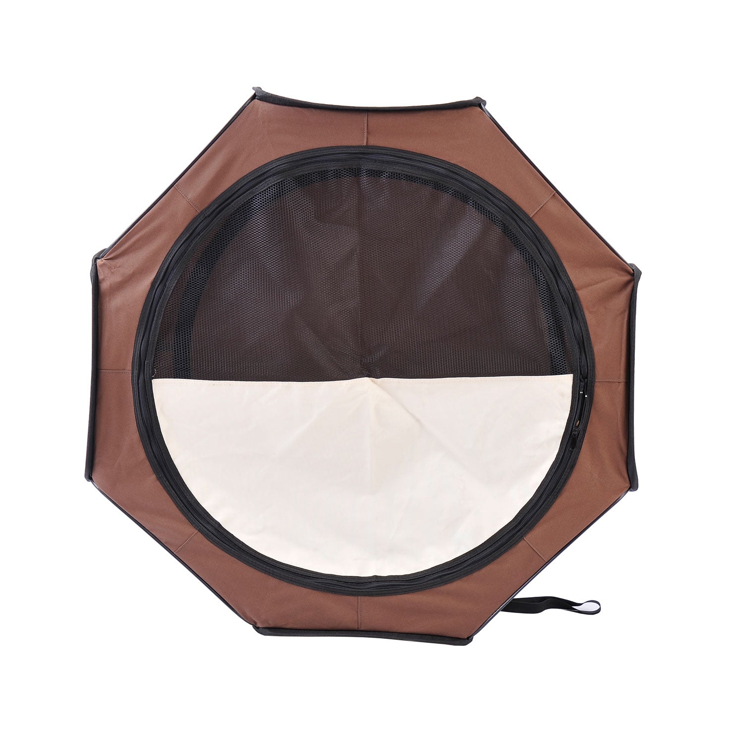 PawHut 37" Folding Portable Pet Playpen Soft Dog Cat Puppy Exercise Kennel Crate with Carrying Bag Brown