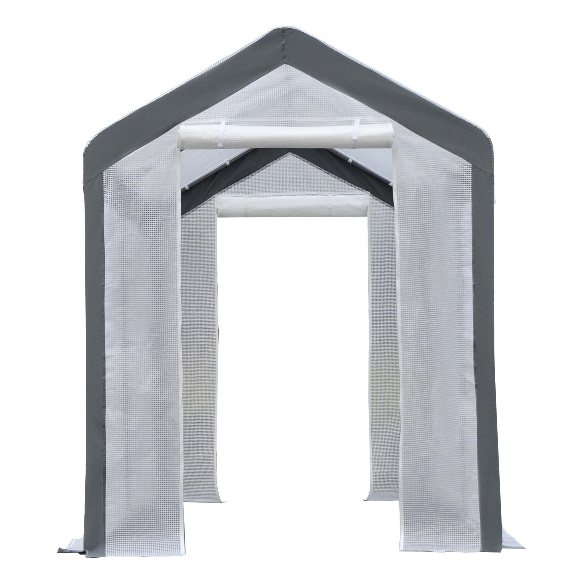 Outsunny 8' x 6' x 7.5' Heavy-duty Walk-in Greenhouse Outdoor Vegetable Plants Growing Warm House Seed Plant Growth Tent Polytunnel Shelter White