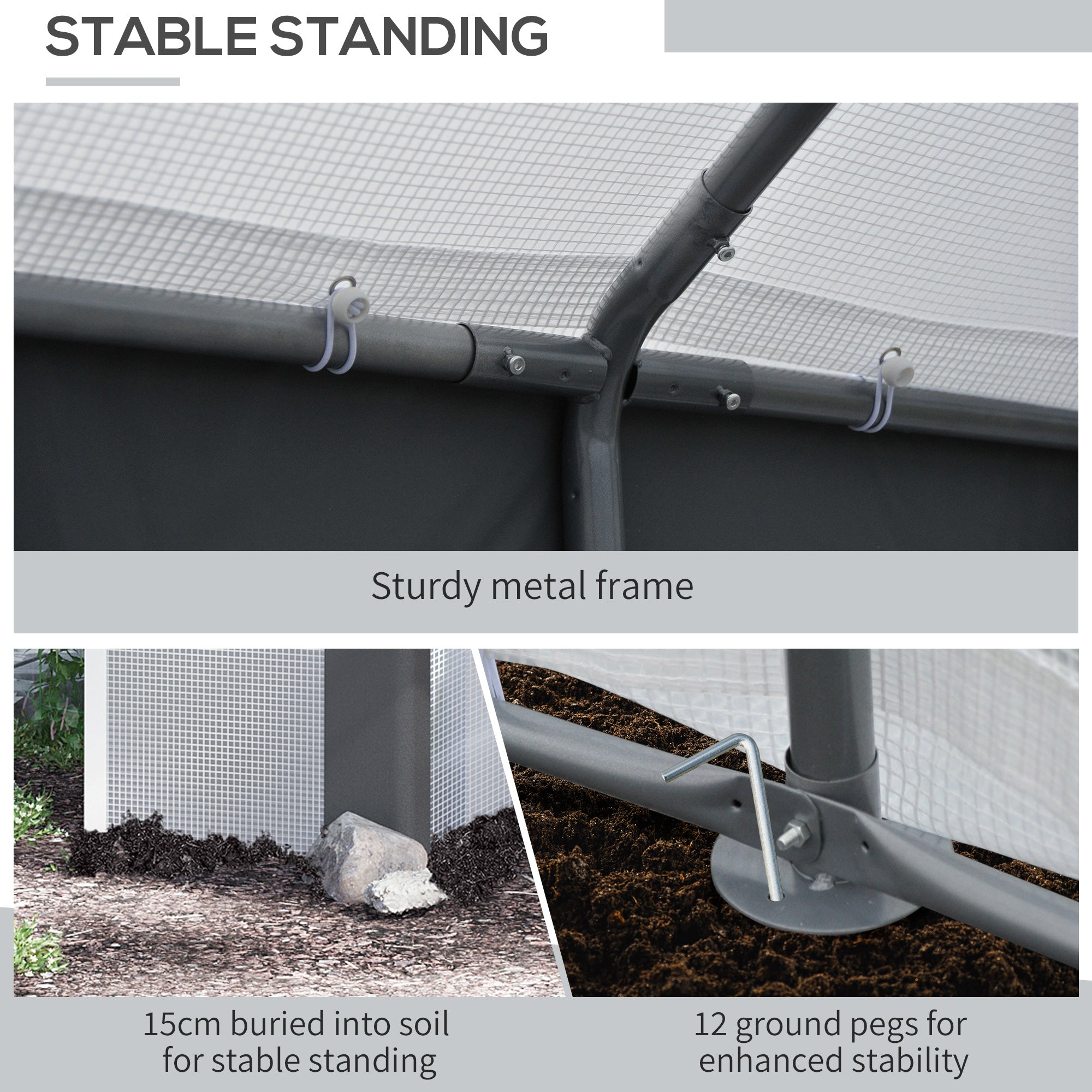Outsunny 8' x 6' x 7.5' Heavy-duty Walk-in Greenhouse Outdoor Vegetable Plants Growing Warm House Seed Plant Growth Tent Polytunnel Shelter White