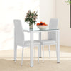 HOMCOM Dining Table Set for 2, 3-Piece Rectangular Glass Kitchen Table and Chairs with Metal Frame and Faux Leather Upholstery for Dining Room, Living Room, White
