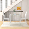 HOMCOM Dining Table Set for 2, 3-Piece Rectangular Glass Kitchen Table and Chairs with Metal Frame and Faux Leather Upholstery for Dining Room, Living Room, White