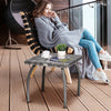 Outsunny 18" Rattan Coffee Table Outdoor Side Table Patio Wicker Furniture, Small Square with All-Weather PE for Garden, Balcony, Backyard, Poolside, Grey