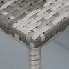Outsunny 18" Rattan Coffee Table Outdoor Side Table Patio Wicker Furniture, Small Square with All-Weather PE for Garden, Balcony, Backyard, Poolside, Grey