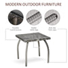 Outsunny 18" Rattan Coffee Table Outdoor Side Table Patio Wicker Furniture, Small Square with All-Weather PE for Garden, Balcony, Backyard, Poolside, Grey