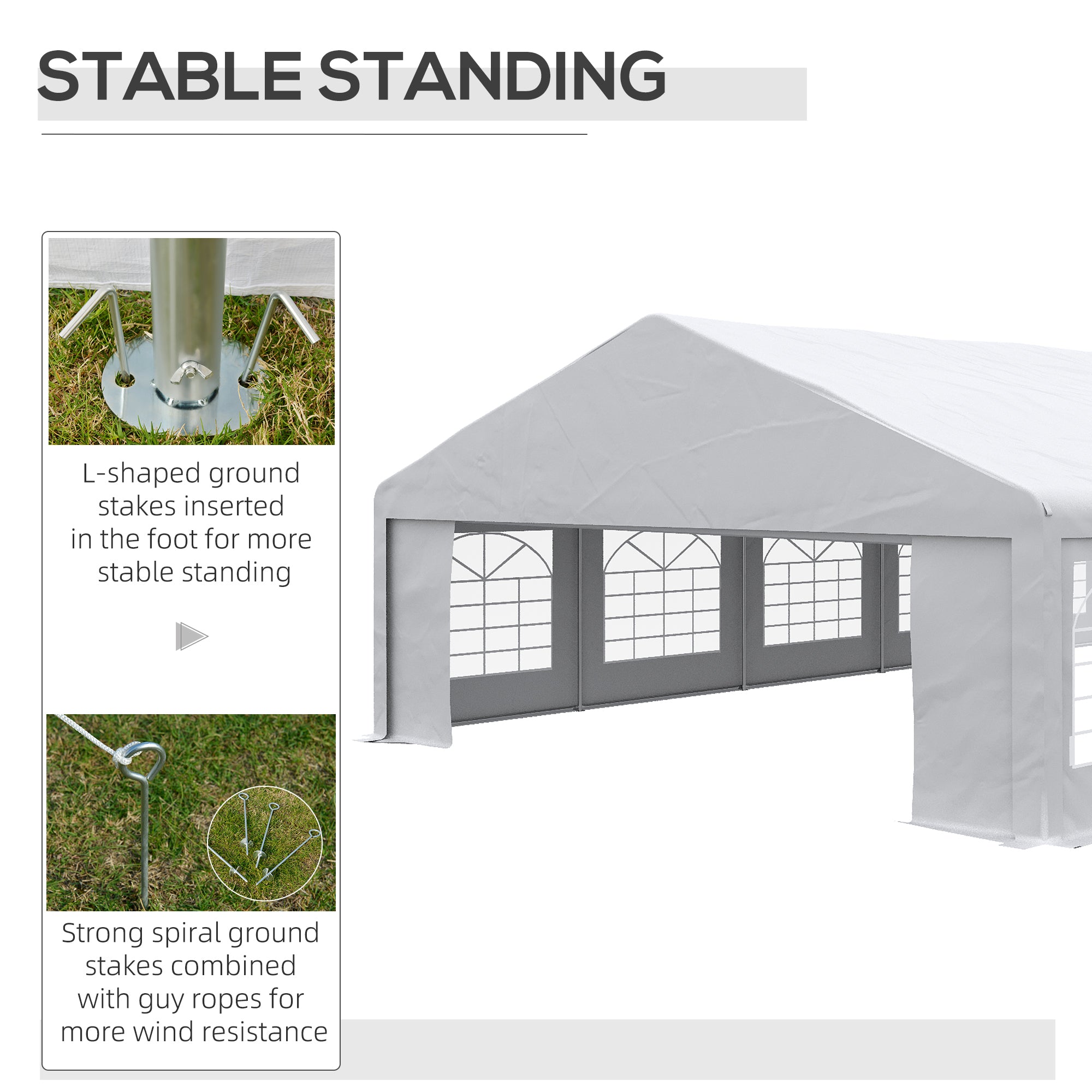 Outsunny 23' x 39' Party Tent, Heavy Duty Outdoor Canopy Tent Shelter with Removable Sidewalls, 2 Doors and 12 Windows, Large Tent for Parties, Events, BBQ Gril, White