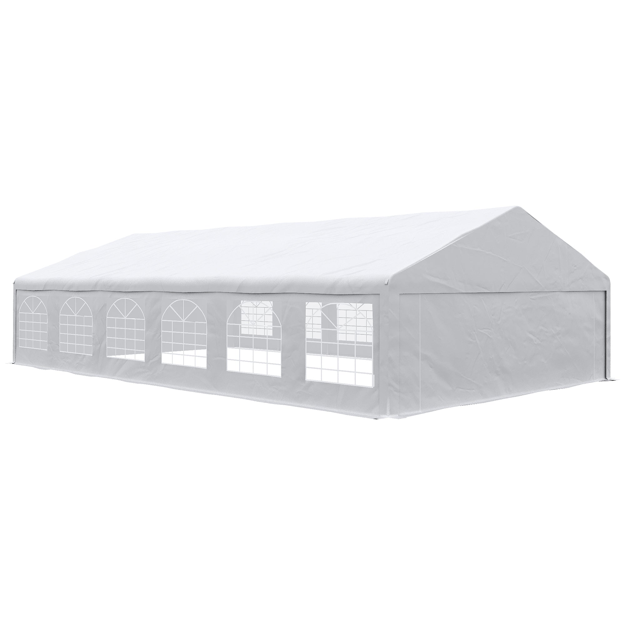Outsunny 23' x 39' Party Tent, Heavy Duty Outdoor Canopy Tent Shelter with Removable Sidewalls, 2 Doors and 12 Windows, Large Tent for Parties, Events, BBQ Gril, White