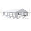 Outsunny 23' x 39' Party Tent, Heavy Duty Outdoor Canopy Tent Shelter with Removable Sidewalls, 2 Doors and 12 Windows, Large Tent for Parties, Events, BBQ Gril, White