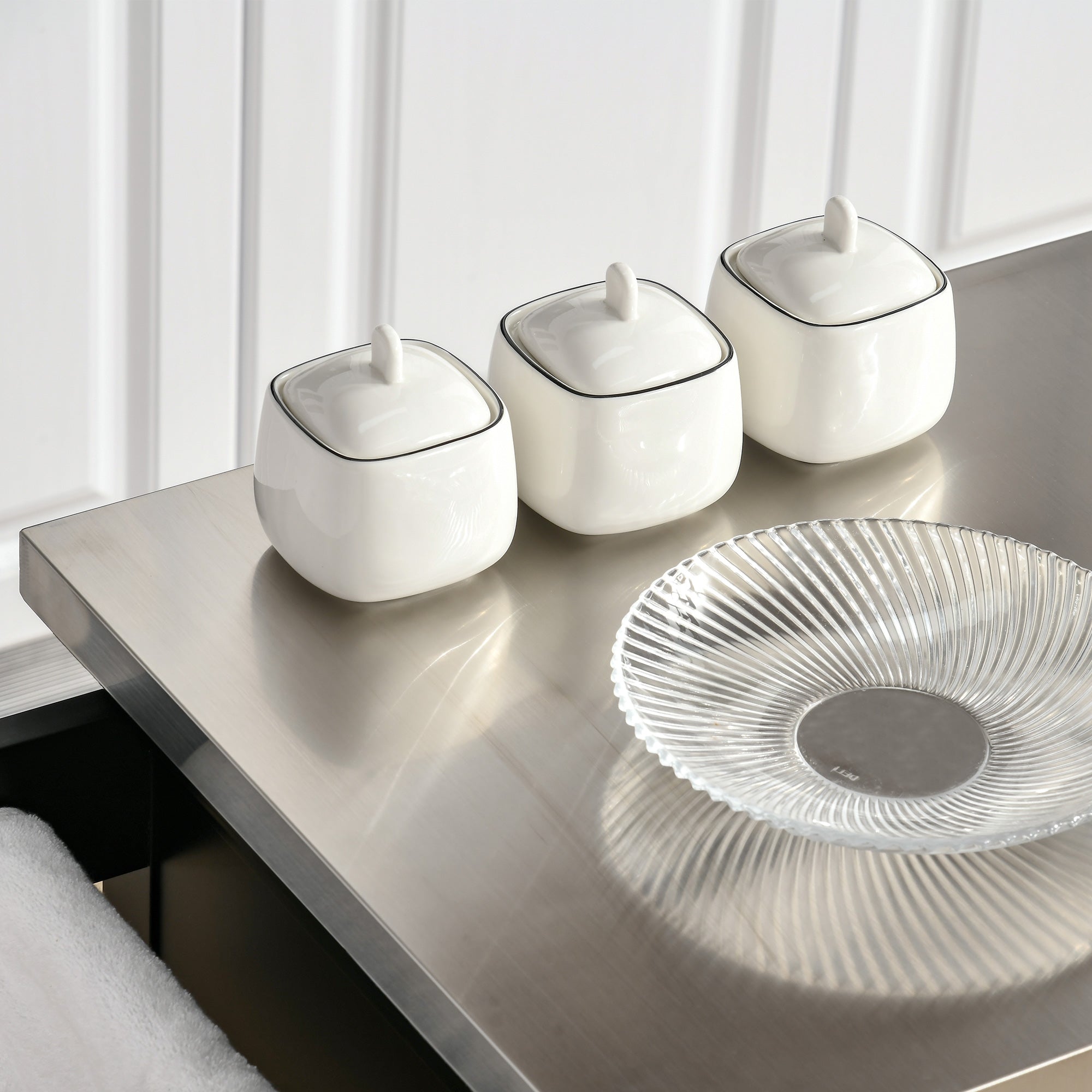 HOMCOM Kitchen Island with Stainless Steel Top, Rolling Kitchen Cart on Wheels with Storage Drawer, Cabinet, Towel Rack and Spice Rack (Black)