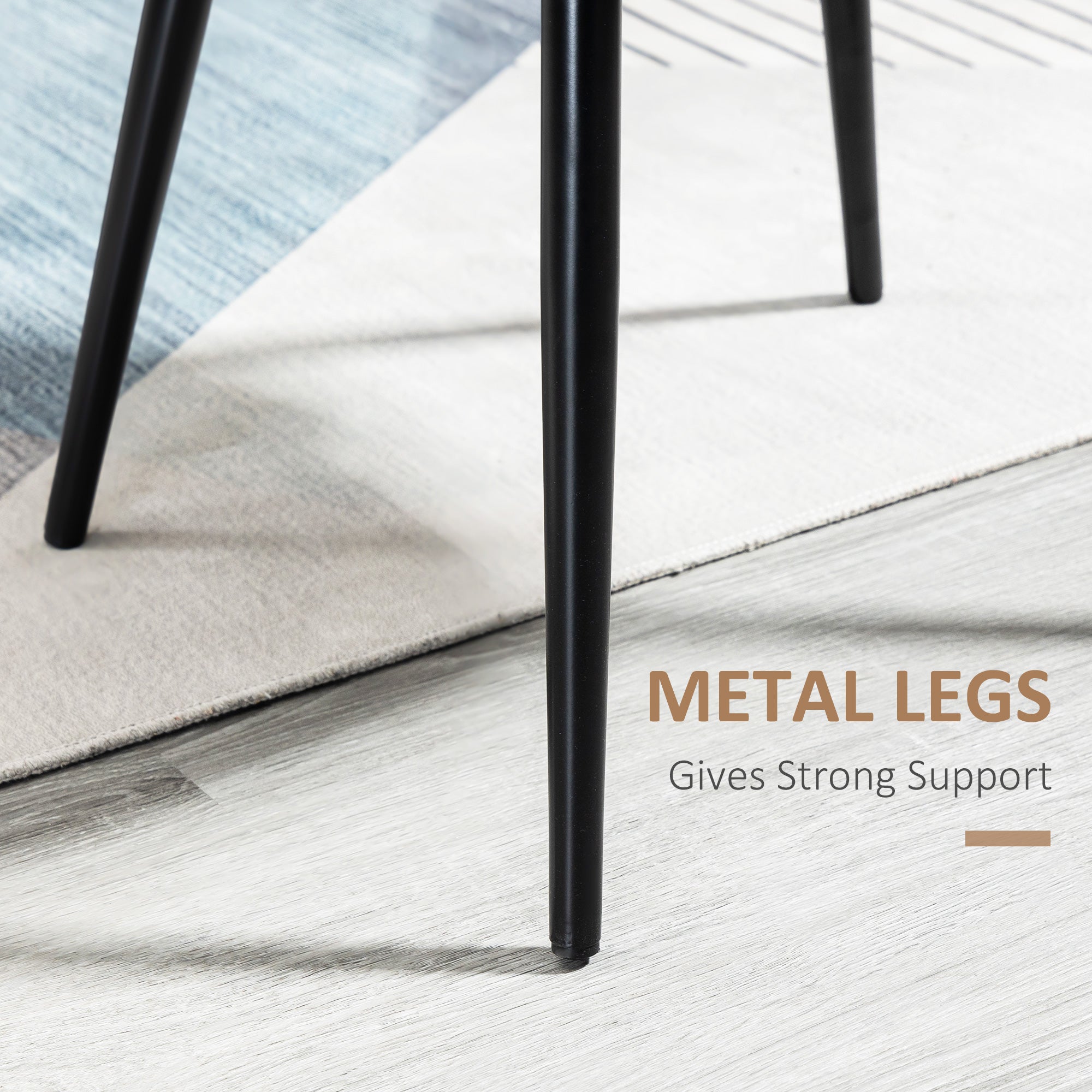 HOMCOM Modern Dining Chairs Set of 2, Mid-Back Velvet Upholstered Kitchen Chairs, Side Chair for Living Room, Dining Room, Cream White