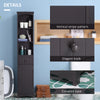 HOMCOM Bathroom Storage Cabinet, Tall Linen Tower with 3-Tier Shelves and Drawer and Door, Brown