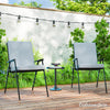 Outsunny Outdoor Chair Cushions Set of 2 for Dining Chairs, Water-Repellent and Fade-Resistant Yarn-Dyed Polyester, Outdoor Seat Cushions with Back Cushions and Ties, Light Grey