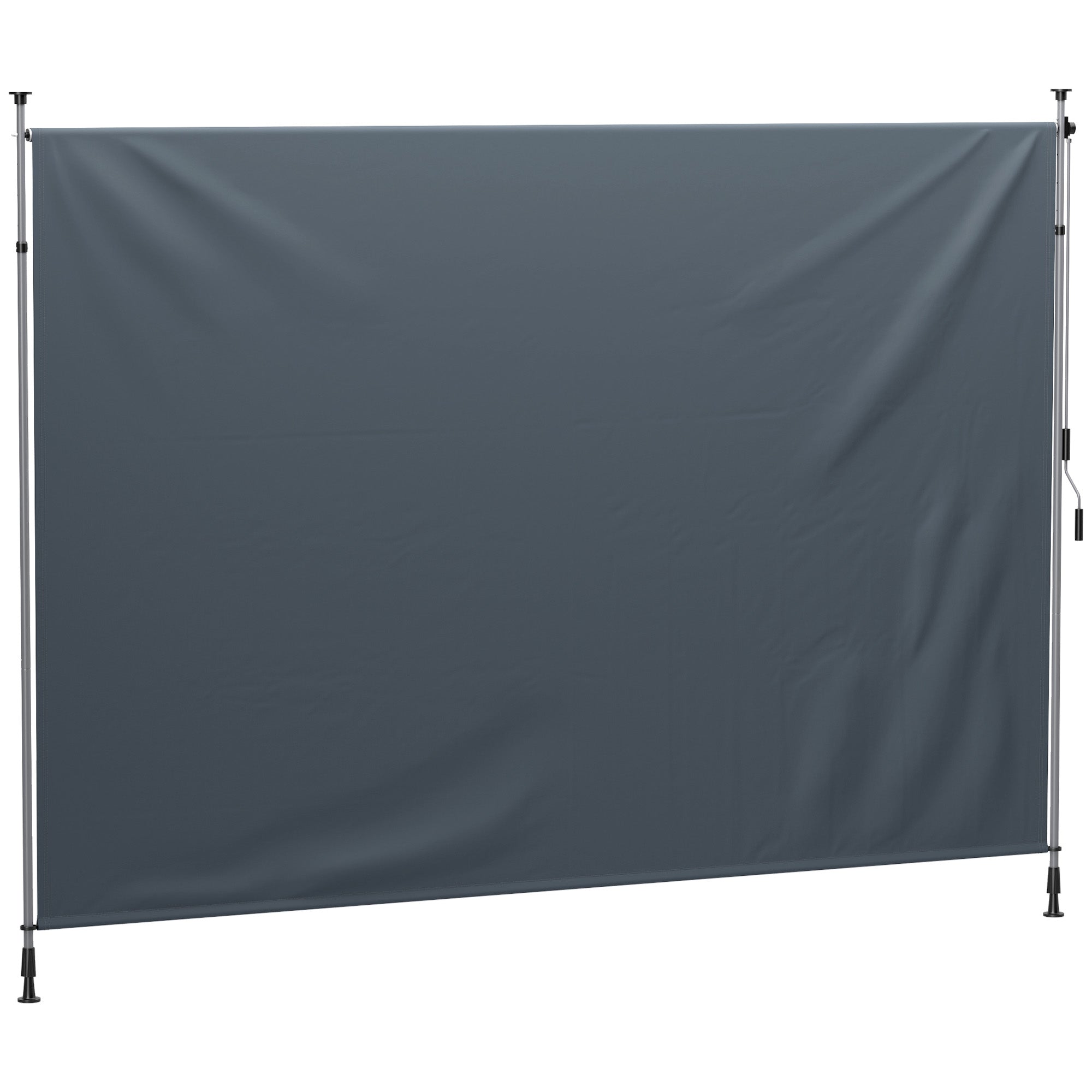 Outsunny 11.5' x 10' Retractable Patio Awning, Manual Outdoor Privacy Screen with UPF30+ & Water-Resistant Fabric for Patio, Balcony, Terrace, Pool, Dark Grey