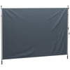 Outsunny 11.5' x 10' Retractable Patio Awning, Manual Outdoor Privacy Screen with UPF30+ & Water-Resistant Fabric for Patio, Balcony, Terrace, Pool, Dark Grey