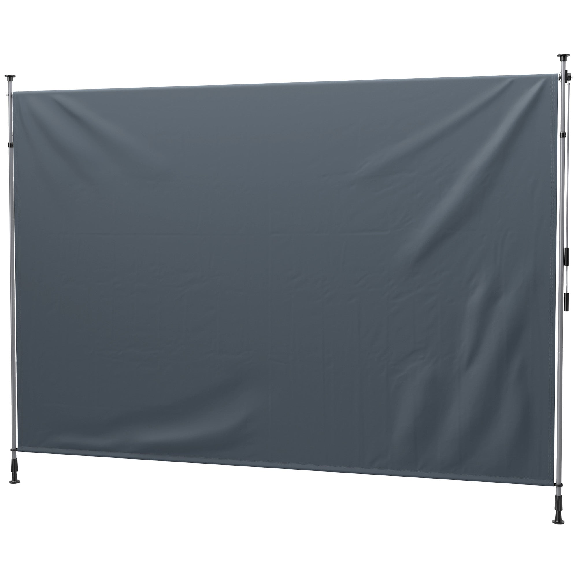 Outsunny 11.5' x 10' Retractable Patio Awning, Manual Outdoor Privacy Screen with UPF30+ & Water-Resistant Fabric for Patio, Balcony, Terrace, Pool, Dark Grey