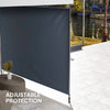 Outsunny 11.5' x 10' Retractable Patio Awning, Manual Outdoor Privacy Screen with UPF30+ & Water-Resistant Fabric for Patio, Balcony, Terrace, Pool, Dark Grey