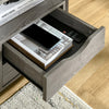 HOMCOM Nightstand with 2 Drawers, Industrial Side Table with Storage Shelf, Accent End Table for Bedroom, Grey