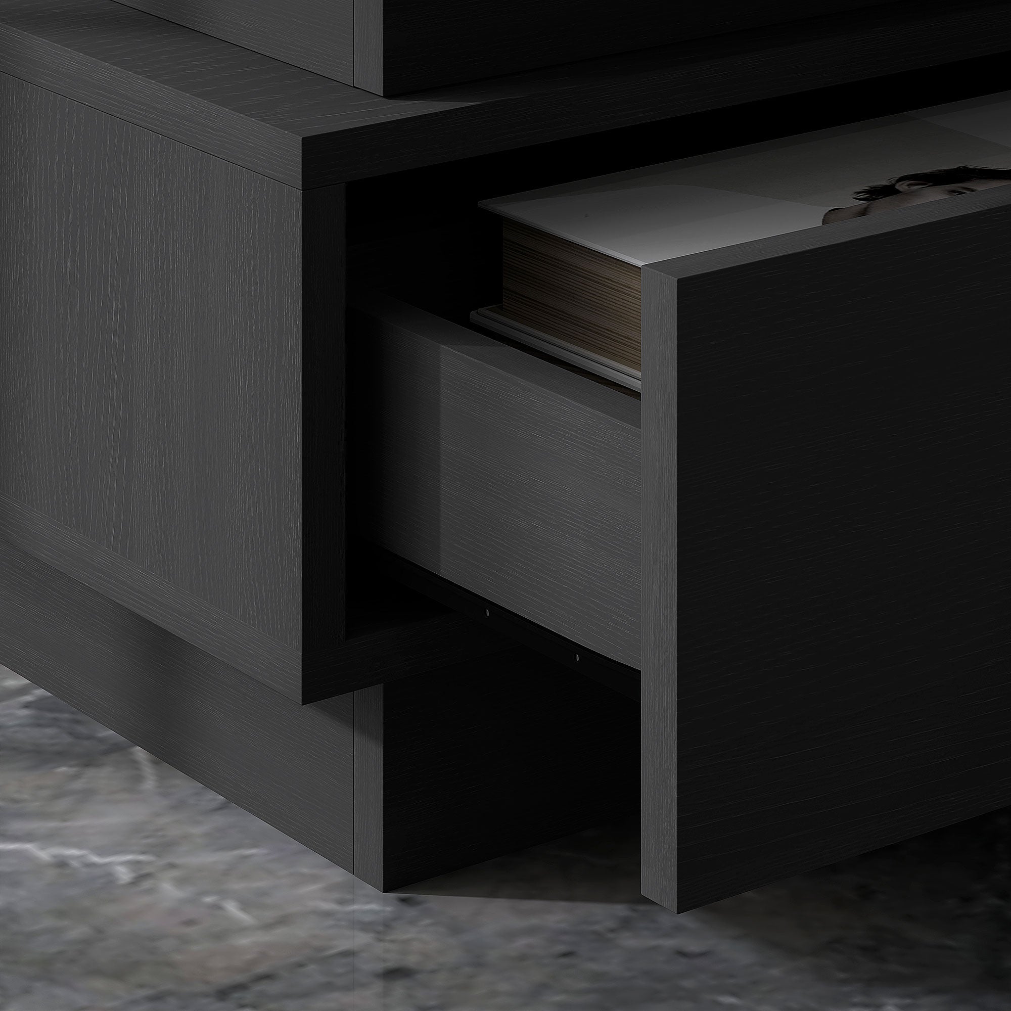 HOMCOM Nightstand with Charging Station and LED Light, Bedside Table with USB Ports and AC Outlets, Side Table with Storage and Remote for Bedroom, Black