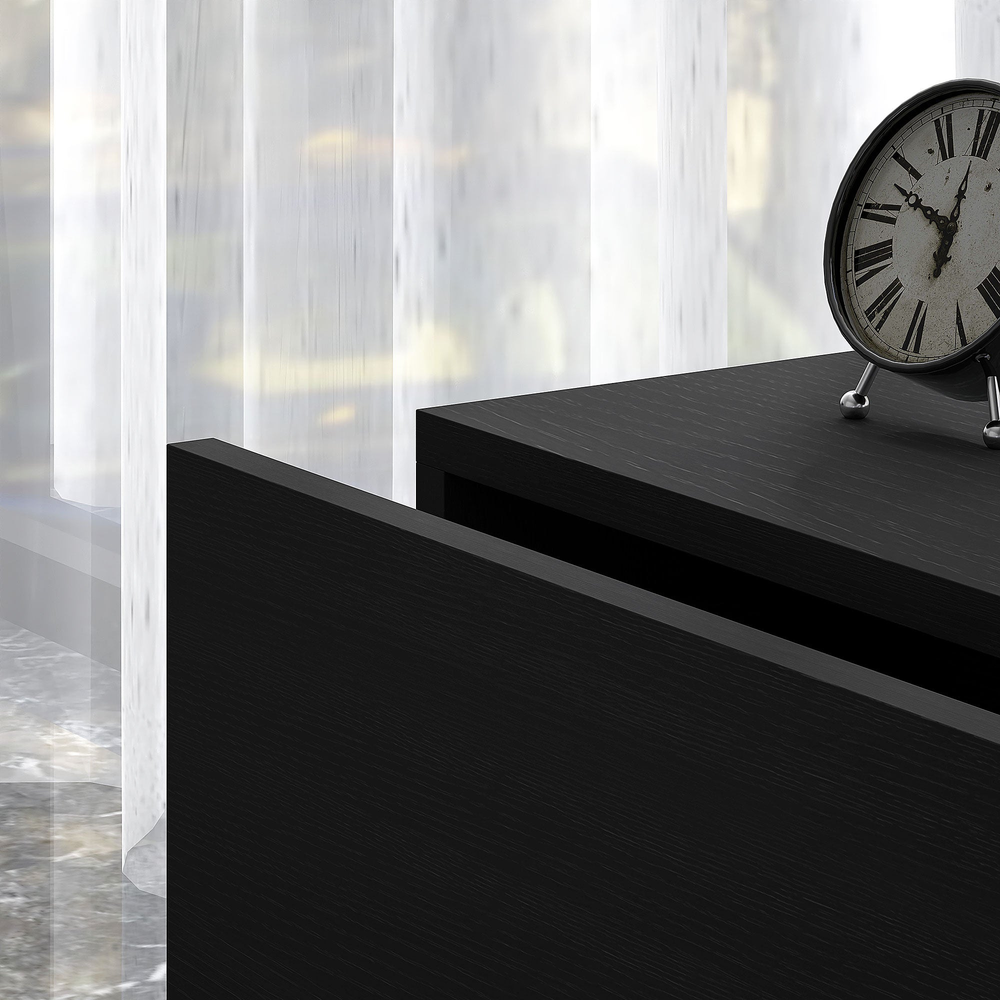 HOMCOM Nightstand with Charging Station and LED Light, Bedside Table with USB Ports and AC Outlets, Side Table with Storage and Remote for Bedroom, Black