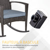 Outsunny Outdoor PE Rattan Rocking Chair, Garden Wicker Glider Rocking Chair Set with Armrest and Cushion for Patio, Balcony, Deck, Grey