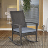Outsunny Outdoor PE Rattan Rocking Chair, Garden Wicker Glider Rocking Chair Set with Armrest and Cushion for Patio, Balcony, Deck, Grey