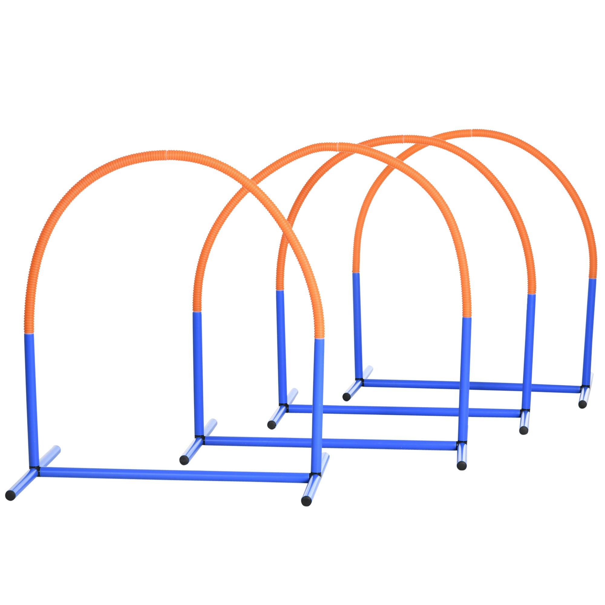 PawHut Dog Agility Equipment,4PCs Portable Dog Play Run Jump Obedience Training Set w/ Agility Bows, Carry Bag