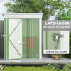 Outsunny 5' x 3' Steel Outdoor Storage Shed, Lean-to Garden Shed with Adjustable Shelf,  Foundation Kit, Lock and Gloves for Lawn Mower, Tool, Patio, Lawn, Green