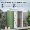 Outsunny 5' x 3' Steel Outdoor Storage Shed, Lean-to Garden Shed with Adjustable Shelf,  Foundation Kit, Lock and Gloves for Lawn Mower, Tool, Patio, Lawn, Green