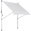 Outsunny 6.6'x5' Manual Retractable Patio Awning Window Door Sun Shade Deck Canopy Shelter Water Resistant UV Protector White