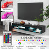 HOMCOM Floating TV Stand with LED Lights for TVs up to 75 Inch, Wall Mounted Media Console with Storage Shelf, Modern Entertainment Center for Living Room, Black